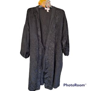 Vintage Black Sheer Short Robe Has inner Tie No OuterTie